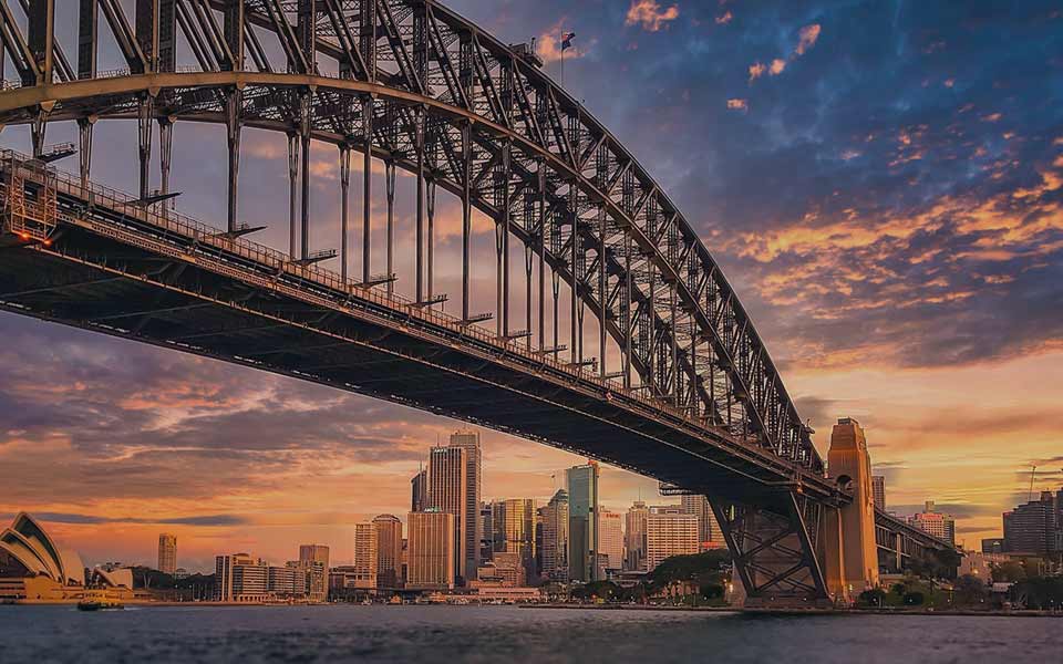 Die Harbour Bridge und der Hafen von Sydney